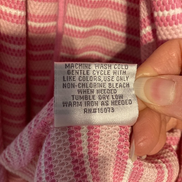 Women’s Vintage Cypress Pink Striped Short Bath Robe SMALL - Picture 7 of 12